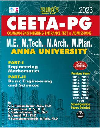 SURA`S CEETA-PG M.E,M.Tech,M.Arch,M.Plan Anna University Exam Book In English Medium - Latest Updated Edition 2023
