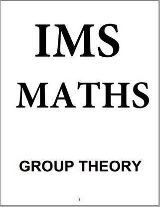 IMS Math Group Theory Notes In English For Mains