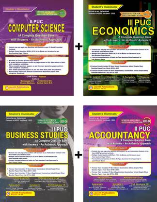Jeevith 2nd PUC -Computer Science. Economics. Business Studies. Accountancy - Set Of 4 Books [Student's Illuminator: A Complete Question Bank With Answers- An Authentic Approach For 2022-23]
