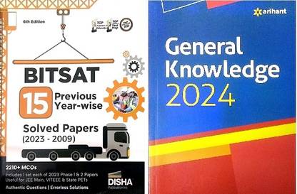 BITSAT 15 Yearwise Previous Year Solved Papers (2023 - 2009) 6th Edition | Physics, Chemistry, Mathematics, English & Logical Reasoning + General Knowledge (COMBO SET)
