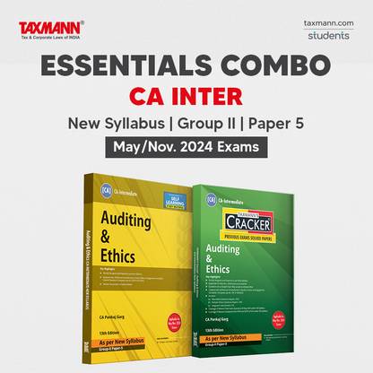 Taxmann's ESSENTIALS Combo For CA Intermediate | New Syllabus May/Nov. 2024 Exams – Group II | Paper 5 | Auditing & Ethics (Auditing) | STUDY MATERIAL & CRACKER | 2 Books Set