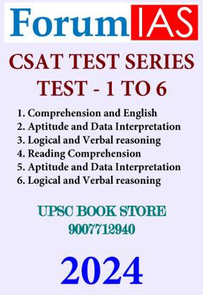 Forum IAS PTS CSAT 1- 6 Test Series In English For Prelims 2024