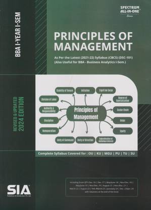 Principles Of Management B.B.A I-Year I-Sem As Per The Latest (2021-22) Syllabus (CBCS) (Also Useful For BBA-Business Analytics I-Sem)-(DSC-101) Revised & Updated 2024 Edition