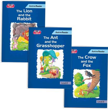 Active Reader Story Book Combo For Kids 6-7 Years | Moral Story Books | The Lion And The Rabbit, The Ant And The Grasshopper, And The Crow And The Fox