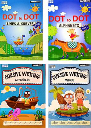 Writing Practice Book For Kids. English Handwriting Practice Book For Kids. To Practice Lines And Curves, Small English Alphabets Normal Font, Cursive Capital Letters And Words