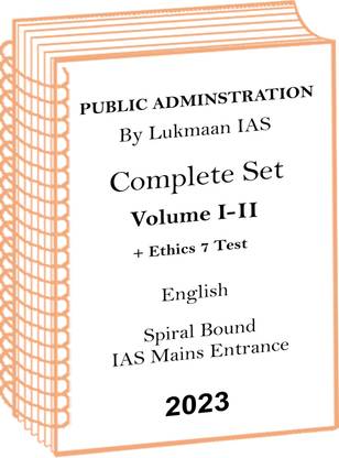 Public Administration Printed Notes Of Volume 1 And 2 By Lukmaan IAS Plus Ethics 7 Test Series For UPSC Mains
