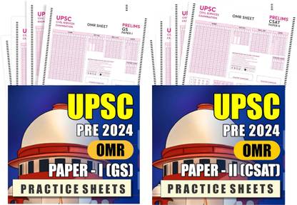 StudyIQ OMR Sheets For Practice UPSC 2025 Prelims Combo Paper - I & II Latest, 80, 100 MCQs - Pack Of 2 StudyIQ