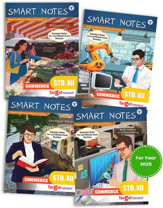 Std. 12th Commerce Smart Notes | Maharashtra Board | Economics, OCM, SP And BK | Based On New Syllabus | QR Code To Access Latest Board Question Papers Of XII | 4 Books