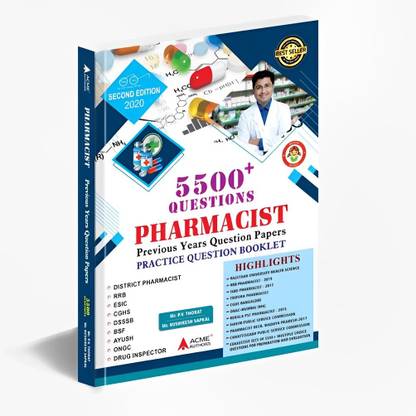 DMER PHARMACIST EXAMS BEST Practice Previous Year Questions Paper Book 5500 + Solved Questions By P.V. THORAT