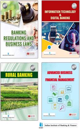 COMBO - CAIIB - Macmillan - RURAL BANKING + Banking Regulations & Business Laws +Advanced Business & Financial Management + INFORMATION TECHNOLOGY AND DIGITAL BANKING - 4 BOOKS COMBO