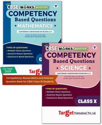 CBSE Class 10 Maths And Science Competency Based Questions | Practice Questions Chapterwise & Subtopicwise For Sections A & E | Includes MCQs, Assertion Reason And Case Based Questions | Pack Of 2 Books