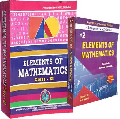 Chse Odisha Elements Math Book And Champions Elements Math Guide For Class11 Or +2 1st Year , Combo
