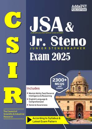 CSIR Junior Secretariat Assistant (JSA) & Junior Stenographer Exam Guide Book 2025 With 2300+ MCQs With Answer