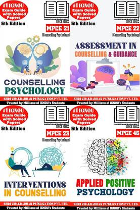 IGNOU MAPC 2nd Year Help Books Combo Of MPCE 21 MPCE 22 MPCE 23 MPCE 46 (5th Edition) (IGNOU Study Notes/Guidebook Chapter-Wise) For Exam Preparations With Solved Latest Previous Year Question Papers (New Syllabus) Including Solved Sample Papers IGNOU MA Counselling Psychology Mpce21 Mpce22 Mpce23 Mpce46
