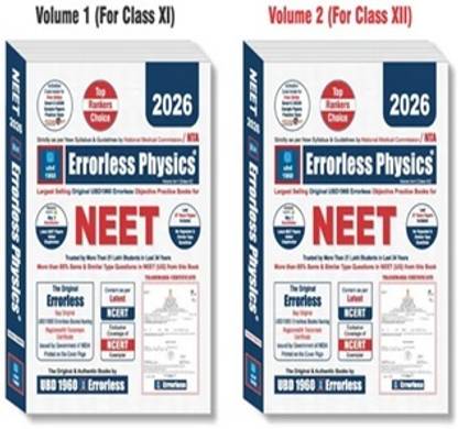 Errorless Physics For NEET Revised New Edition 2023 (2 Volumes) As Per NTA (Paperback+Free Smart E-Book)