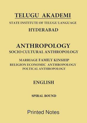 Telugu Akademi Socio Cultural Anthropology Printed Notes In English For IAS Mains