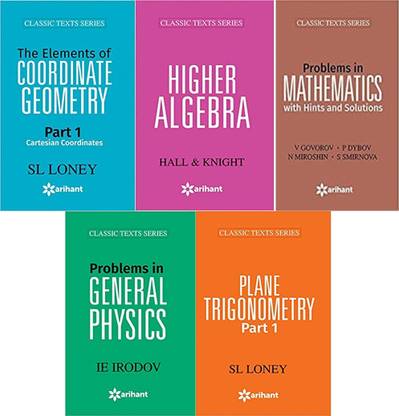 Arihant Maths Set Of 5Books ( Trigonometry + Coordinate + Alzebra + Mathematical Analysis + Problem General Physics