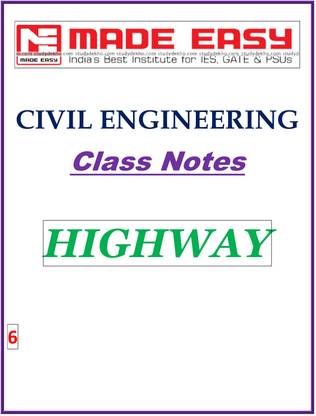 HIGHWAY (Civil Engineering) MADE EASY CLASS NOTES