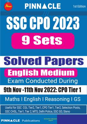 SSC CPO 2023: 9 Sets TCS PYQ Solved Papers English Medium
