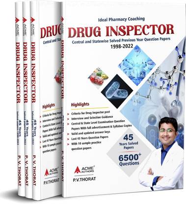 Tamilnadu Drugs Inspector Last 45 Years ( 6500+ MCQs ) Previous Years Question Papers By P.V.THOTAT ACME AUTHORS
