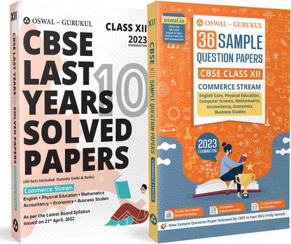 Oswal - Gurukul CBSE Commerce Combo Of 36 Sample Question Papers And Last 10 Years Solved Papers For Class 12 Exam 2023 : New SQP (English, Accts, Business Std, Economics, Physical Edu, Comp Sc.)