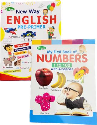 STARBUK Set Of 2 New Way English Pre-Primer Learning And Writing Book And My First Numbers 1 To 100 With Alphabet Learning Books For Children