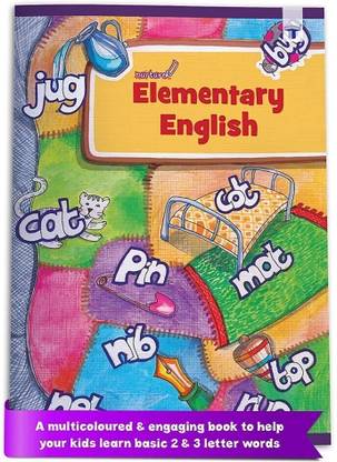 Nurture Elementary English Learning Book For Kids | 5 To 7 Year Old Children | Reading Alphabets With Pictures | Practice Writing Two And Three Letter Words, Vowels, Consonants And Articles