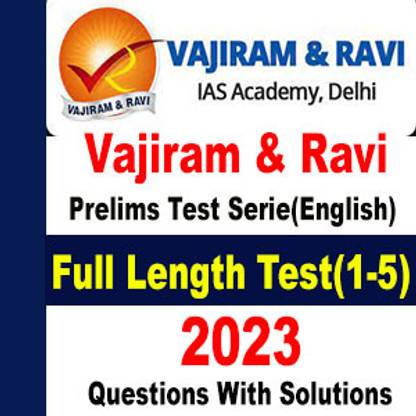 Vajiram & Ravi Prelims Test Series 2023 (Full Length Test) 1-5 Test Questions With Solutions Total 5 Test (Paperback, Vajiram & Ravi IAS)