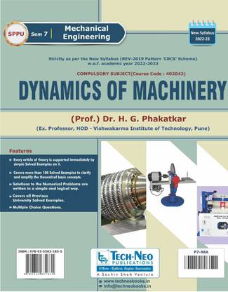 Dynamics Of Machinery For SPPU Sem 7 Mechanical And Automobile Engineering Course Code : 402042 Academic Year 2022-2023