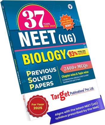 37 Years NEET Previous Year Solved Question Papers Biology Book PYQs Chapterwise Topicwise Solutions For Exam 2025 | As Per Latest Syllabus Prescribed By NMC