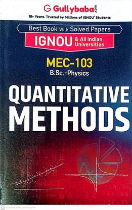 IGNOU M.A. Economics Help Guide (MEC-103, Quantitative Methods)