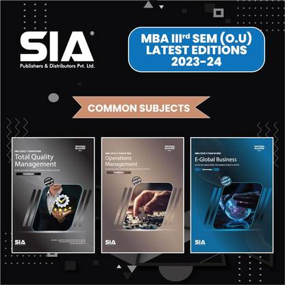 MBA III-Sem (OU) Total Quality Management, Operations Management & E-Global Business (Common) (3 Book Set) Latest 2023-24 Edition