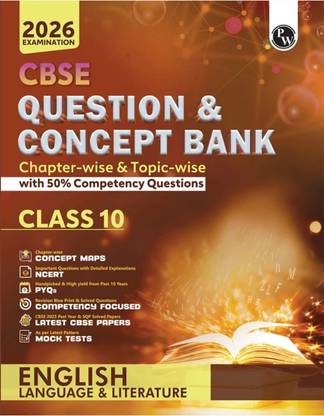 Pw Cbse Question & Concept Bank (Qcb) Class 10 English Language & Literature Chapter-Wise And Topic-Wise Solved Questions For 2026 Exams With 50% Competency Based Question