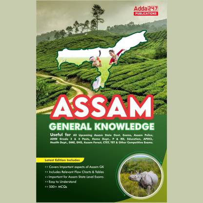 The Assam State General Knowledge Book For ADRE Grade 3 & 4 | APSC | Railway | Assam Police 
(English Printed Edition) By Adda247