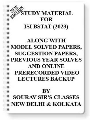 Study Material On Isi Bstat (2023) [pack Of 4 Books] With Model Question Papers + Topicwise Analysis + Mcq Questions+ Special Practice Set