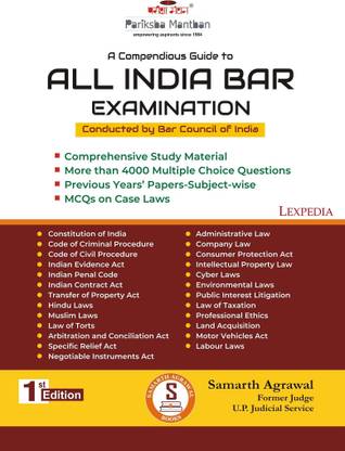 Guide To All India Bar Examination (AIBE) - Comprehensive Study Material Including More Than 4000 MCQs Paperback – 1 January 2023