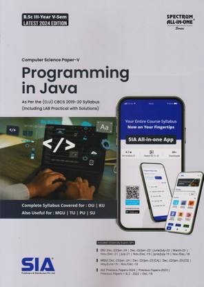 Programming In Java (Computer Science Paper-V) B.Sc III-Year V-Sem As Per The Latest O.U (CBCS) 2019-20 Syllabus (Including LAB Practical With Solutions) Latest 2024 Edition