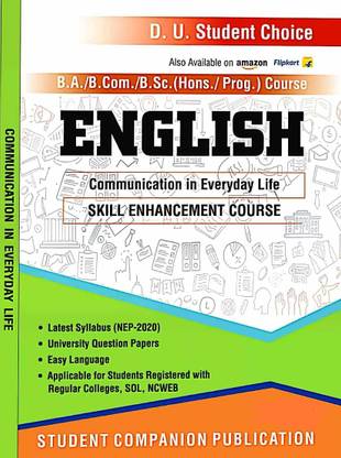 स्टूडेंट चॉइस डेल्ही यूनिवर्सिटी BA/बी कॉम/बी Sc ऑनर्स एंड Prog1st ईयर सेमेस्टर 1 इंग्लिश (कम्युनिकेशन इन एवरीडे लाइफ)स्किल एन्हांसमेंट कोर्स लाइफ सेक UGCF/नेप पास्ट ईयर पेपर्स रेगुलर सोल NCWEB