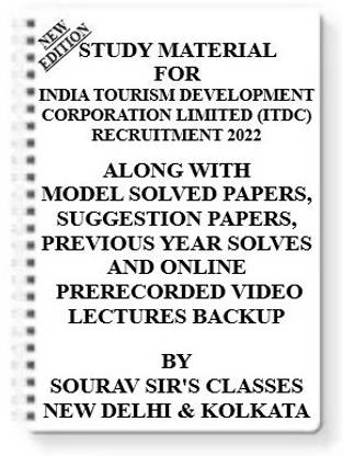Study Material On India Tourism Development Corporation Limited (Itdc) Recruitment 2022 (Pack Of 4 Books) With Model Question Papers + Topicwise Analysis + Mcq Questions+ Special Practice Set