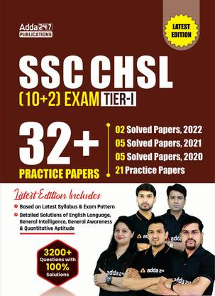 SSC CHSL (10+2) Tier I 2023 32+ Practice Sets(Including Solved Papers 2020-22) English Printed Edition Book By Adda247
