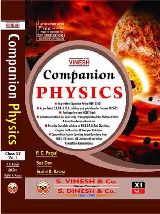 Vinesh Companion Physics Class 11 ( Vol. 1& 2 ) For 2023 Exam