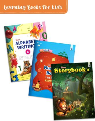 Learning Books For Kids | Moral Story Book A, ABCD Capital Alphabet Writing And 1 To 100 Numbers Writing Book| Reading And Writing Activities| Pack Of 3 Books