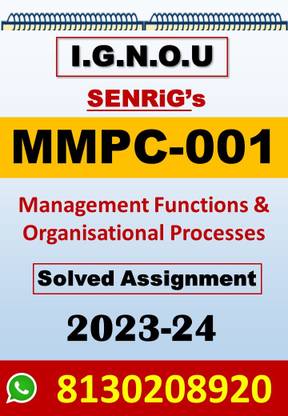 MMPC 001 Solved Assignment 2023-24 | IGNOU MBA Solved Assignment 2023-24 | Senrig Assignment 2023-24
