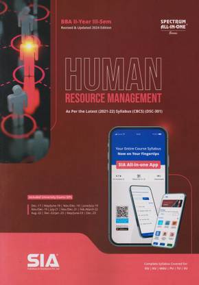 Human Resource Management B.B.A II-Year III-Sem As Per The Latest(2021-22) Syllabus (CBCS) (DSC-301) Revised & Updated 2024 Edition