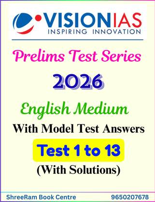 Vision IAS Prelims Test Series 2026 LATEST | Test 1 To 13 With Solutions | English Medium | Latest | For UPSC Civil Services Exam 2026-27 | Photocopy B&W
