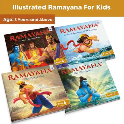 Ramayana For Children In English | Part 4 To 7 | Illustrated Story Books | Mythology Books For Kids | Bedtime Stories For Kids | Set Of 4 Books