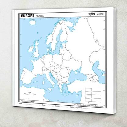 SMALL - 100 EUROPE POLITICAL OUTLINE MAP FOR SCHOOL| Europe Political Map