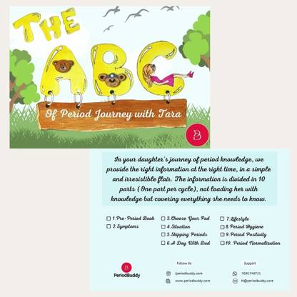 PeriodBuddy First Period Book Set (10 Parts) - The ABC Of Period Journey With Tara, A Menstruation Comic Book For Teenager Young Girls