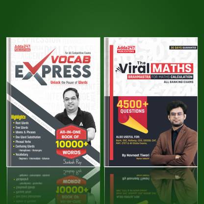 Set Of 2 Vocab Express 10000+ Words & The Viral Maths Brahmastra For Maths Calculation For All Competitive Exams & SBI,IBPS,IBPS RRB,RBI,SSC,Railway