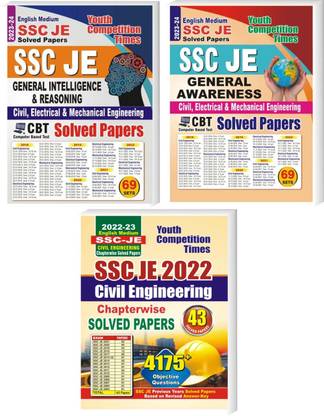Book-1 SSC JE Reasoning Book-2 SSC JE GA Book-3 SSC JE Civil Engineering Chapterwise Solved Papers (English Medium)